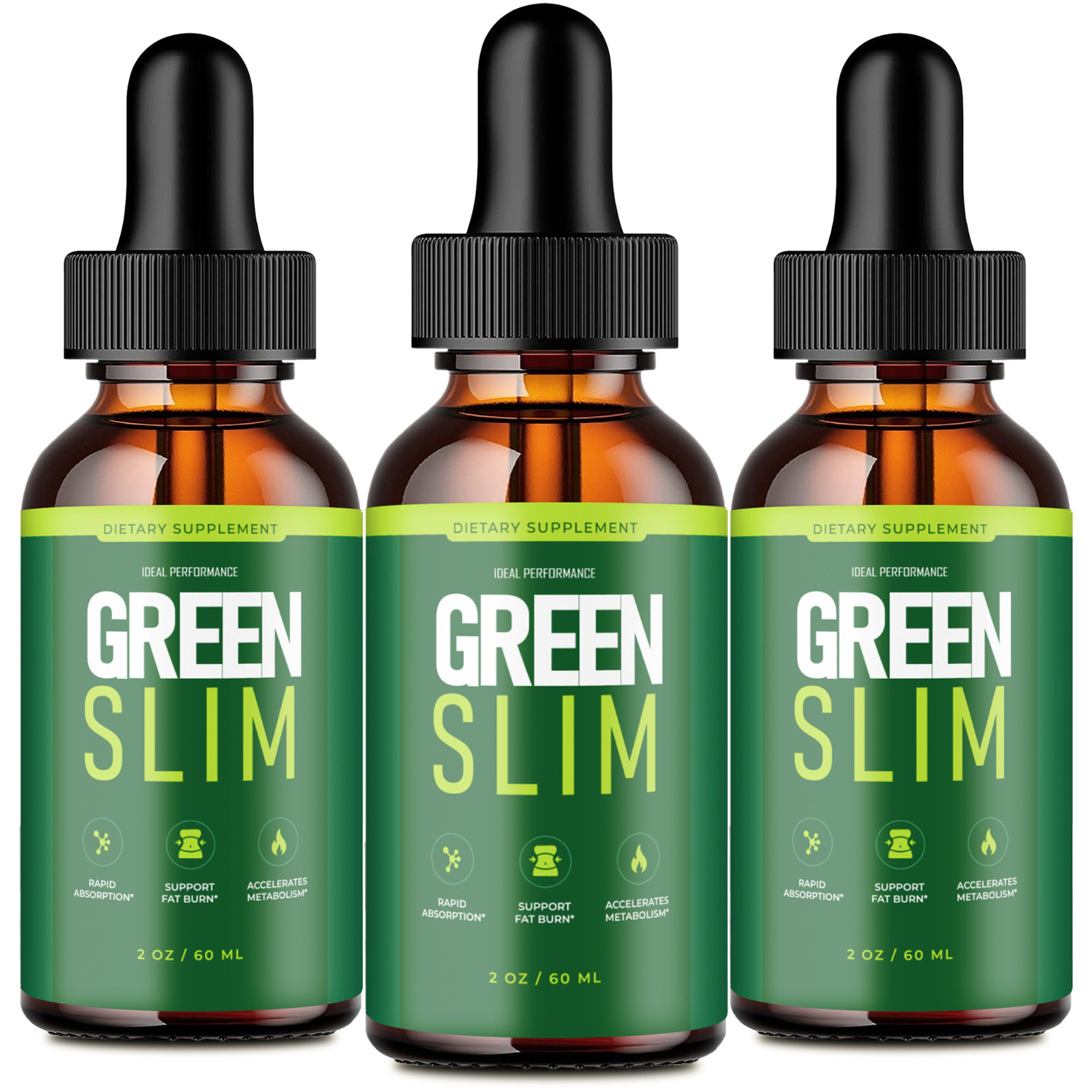 Green Slim Drops, Official GreenSlim Supplement Drops (3 Pack)