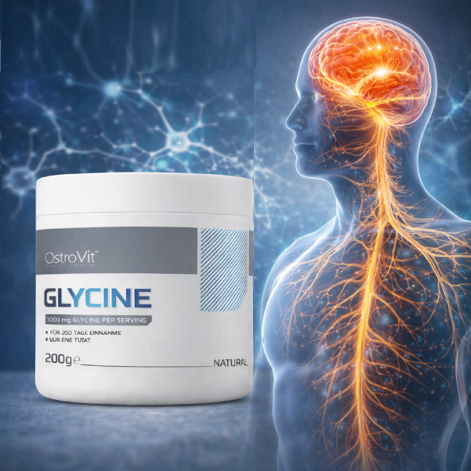 GLYCINE – 200g – Collagen production Better sleep quality Regeneration Recovery