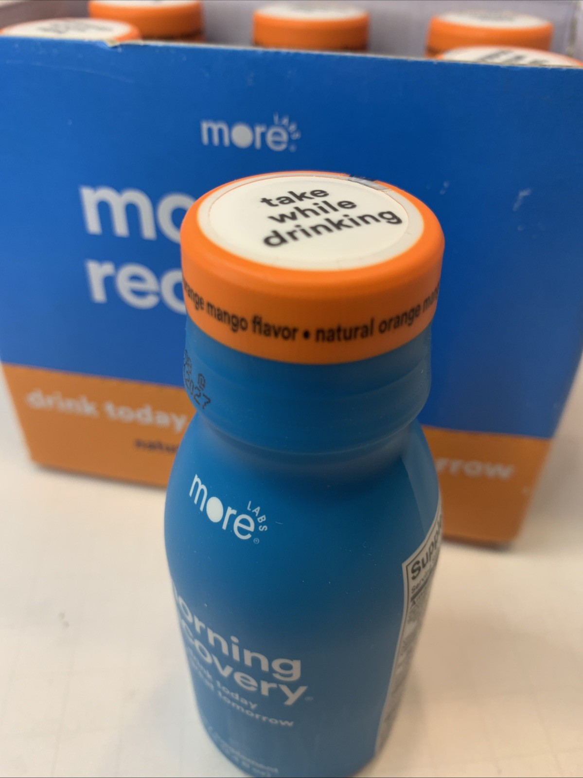 MORE Morning Recovery Hangover Prevention Drink Orange Mango 3.4 OZ 6 pack NIB