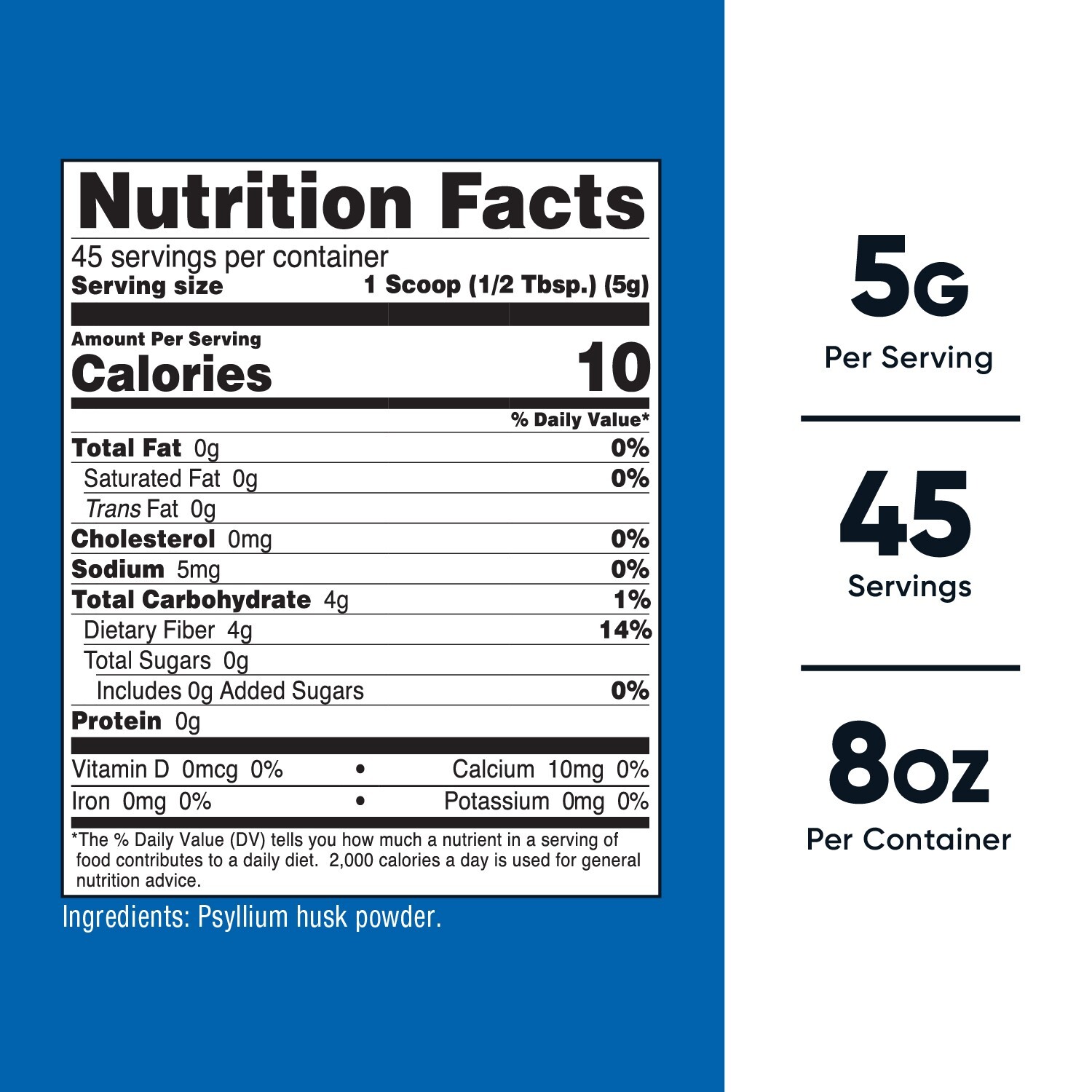 Nutricost Psyllium Whole Husk Powder (8 oz) – Gluten Free, Non-GMO, High Quality