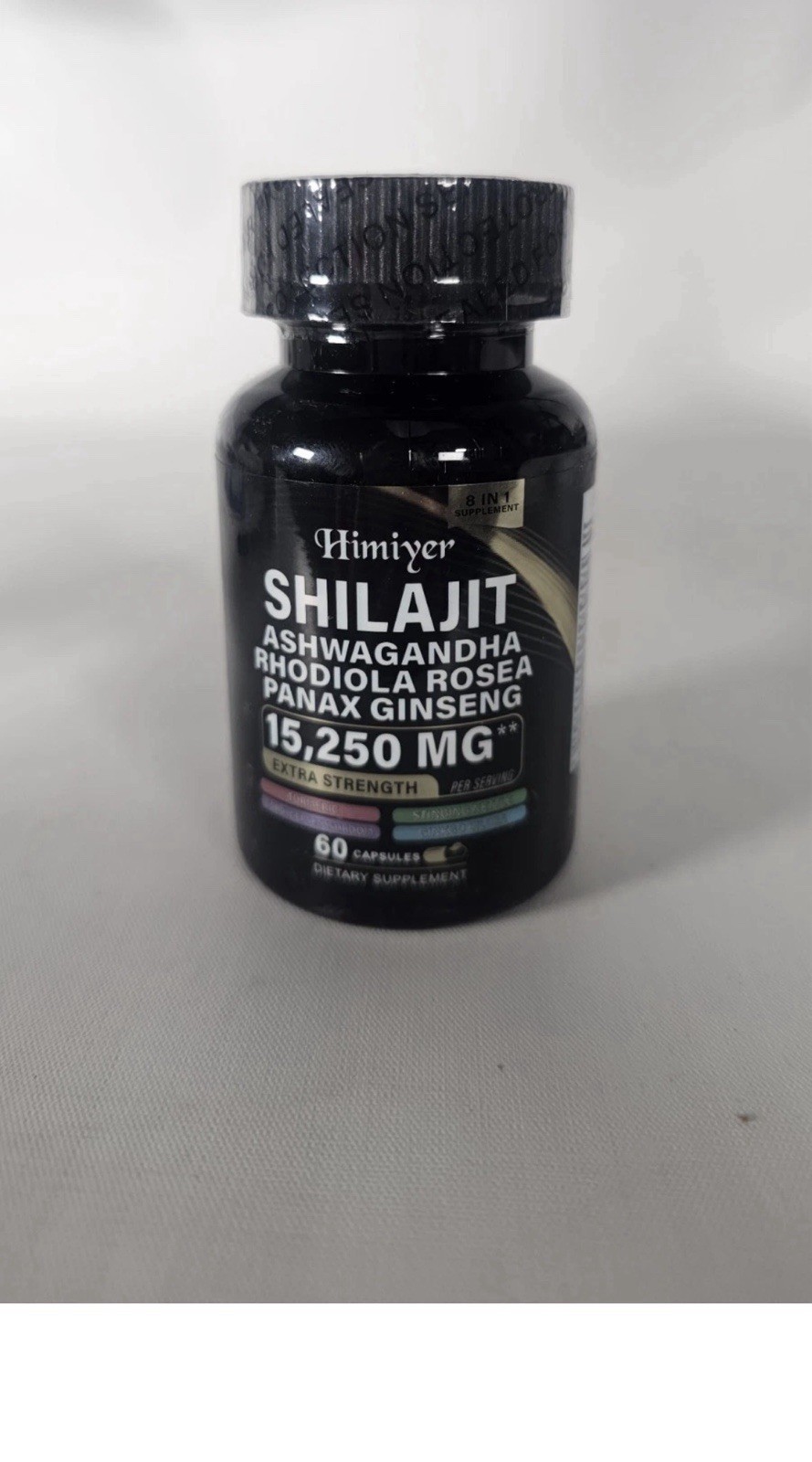 Extra Strength Shilajit Ashwagandha Rhodiola Panax 15,250mg 60 Caps Exp:3/9/2027