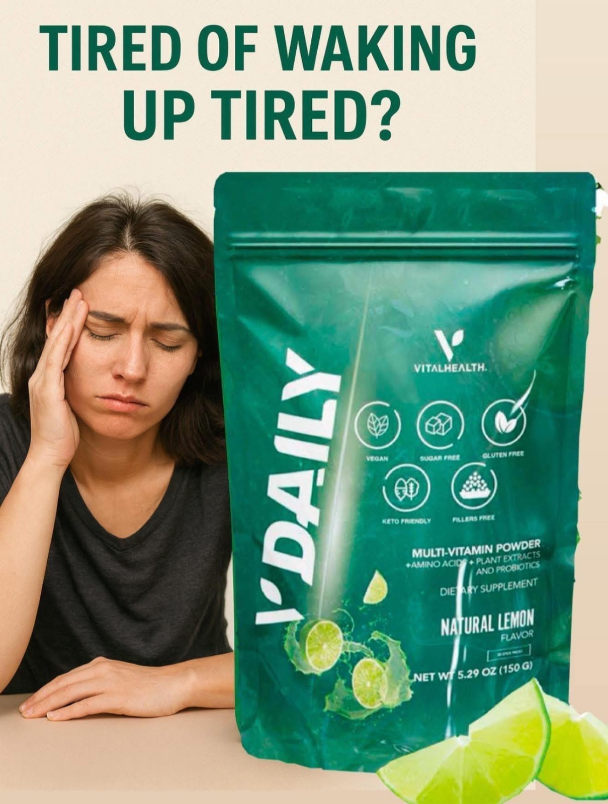 VitalHealth V Daily Lemon Multi-Vitamin Vital Health