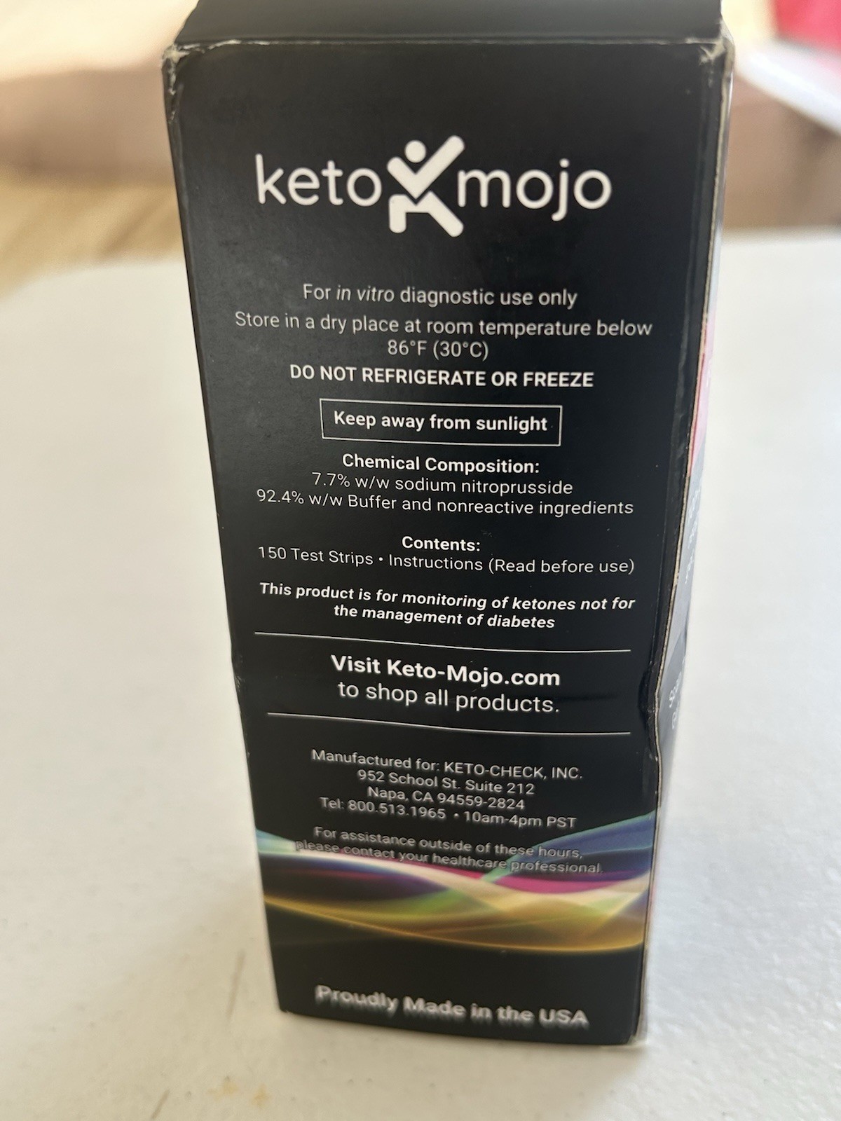 Keto Mojo Ketone Urine Test Strips 150 Count Ex: 9/11/2027