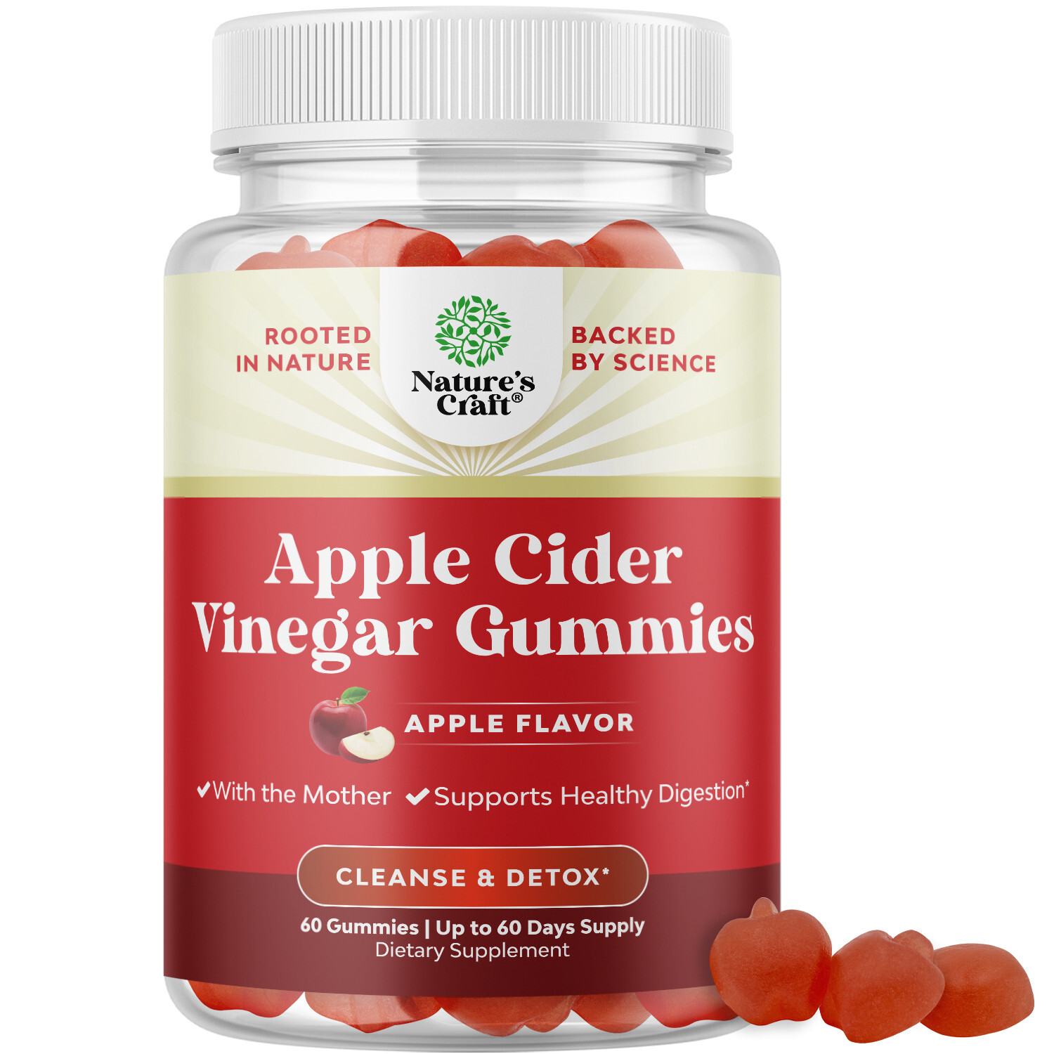 ACV Apple Cider Vinegar Gummies – Superfood for Adults for Detox Cleanse Immune