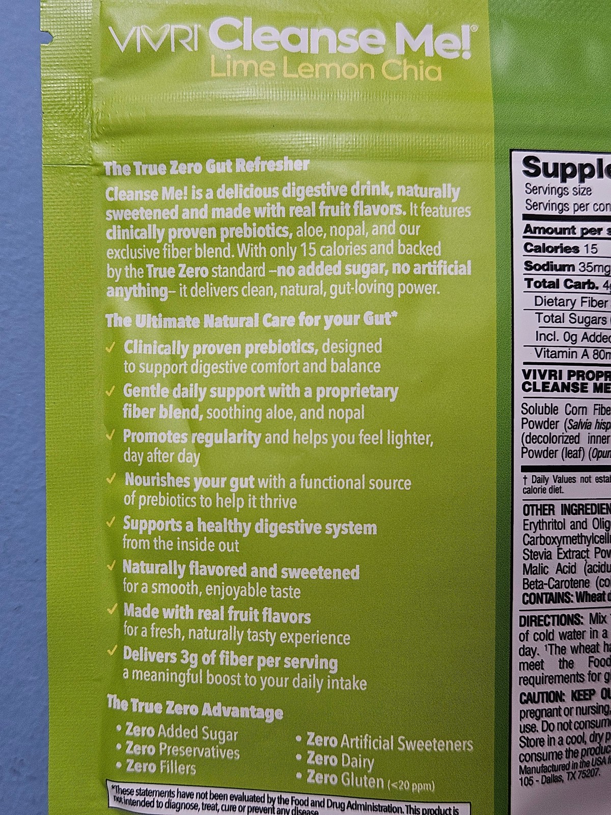 10 Servings VIVRI Cleanse Me Lime Lemon Chia Cleanser – Exp 10/27 – New & Sealed