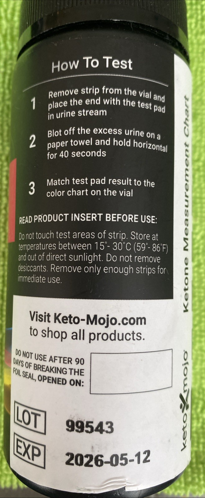 Keto Mojo Ketone Urine Test Strips 150 Count 12/2026