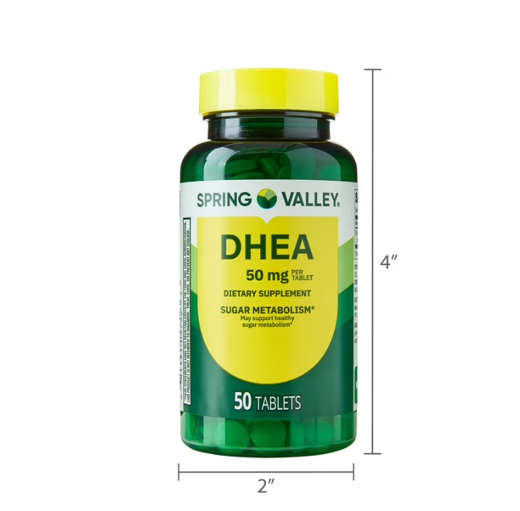 4 PACK Spring Valley DHEA 50mg Tablets, Dietary Supplement, 50 Count