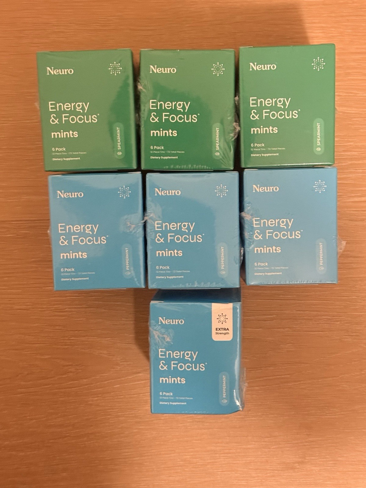 Neuro Mint L-theanine B-12 Nootropics Caffeine 6pk 54 pc Energy & Focus Variety