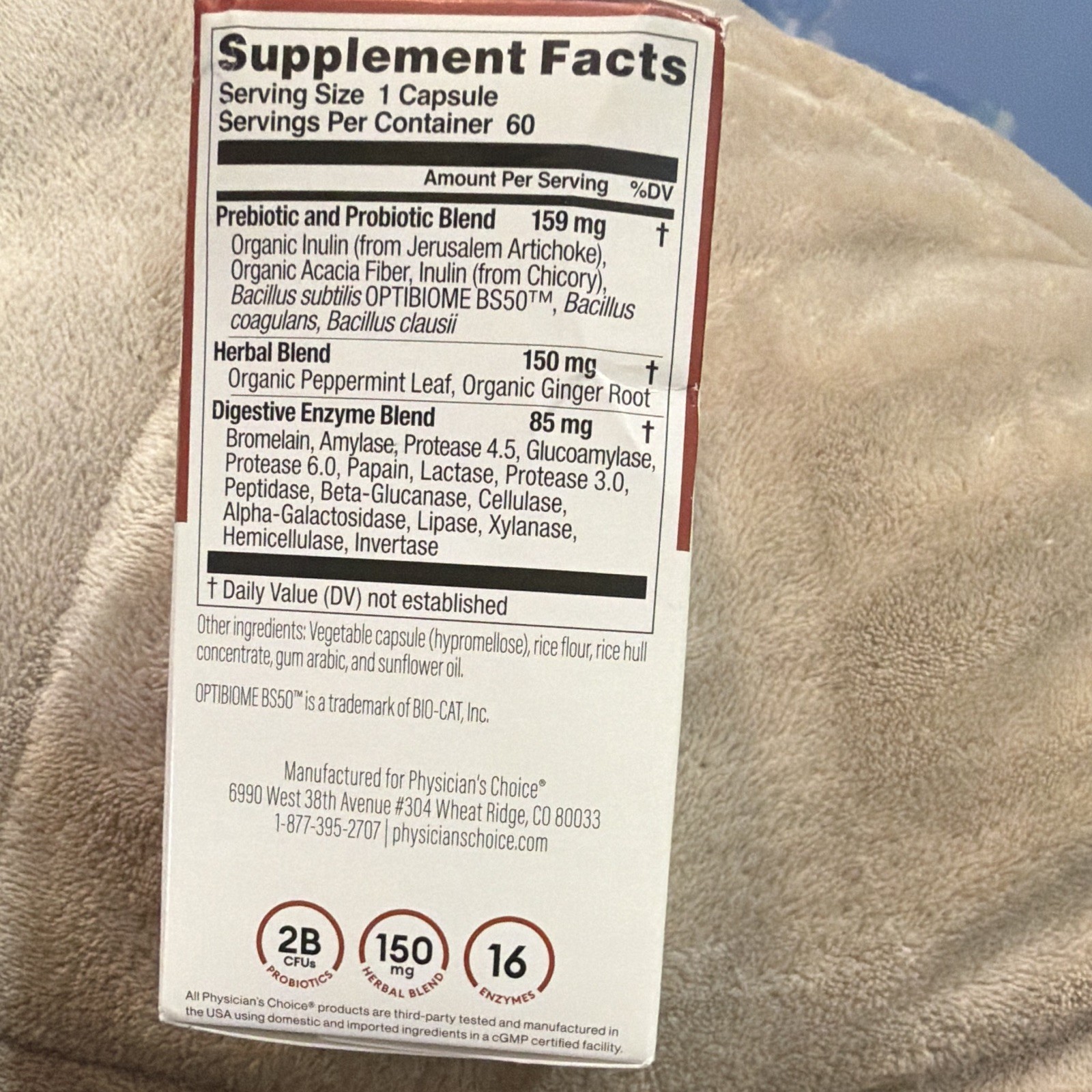 Physician’s Choice Digestive Enzymes + Pre/Probiotics 60 Caps Exp 04/2027