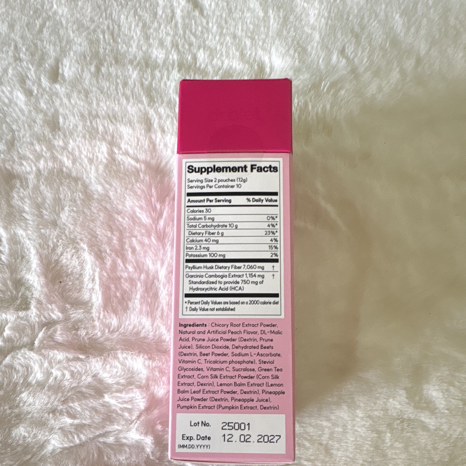 Cleanse Fiber Sticks Peach Drink Mix Fiber Supplement 20 Pouches 4.23 oz