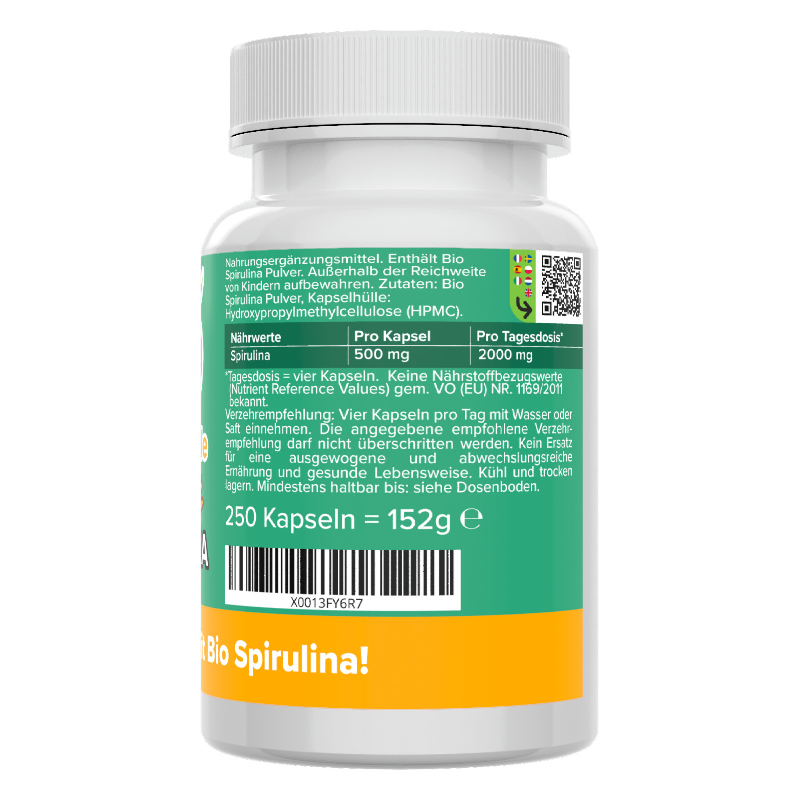 Bio Spirulina Kapseln / Tabletten / Presslinge – 500mg – vegan – Vitamineule