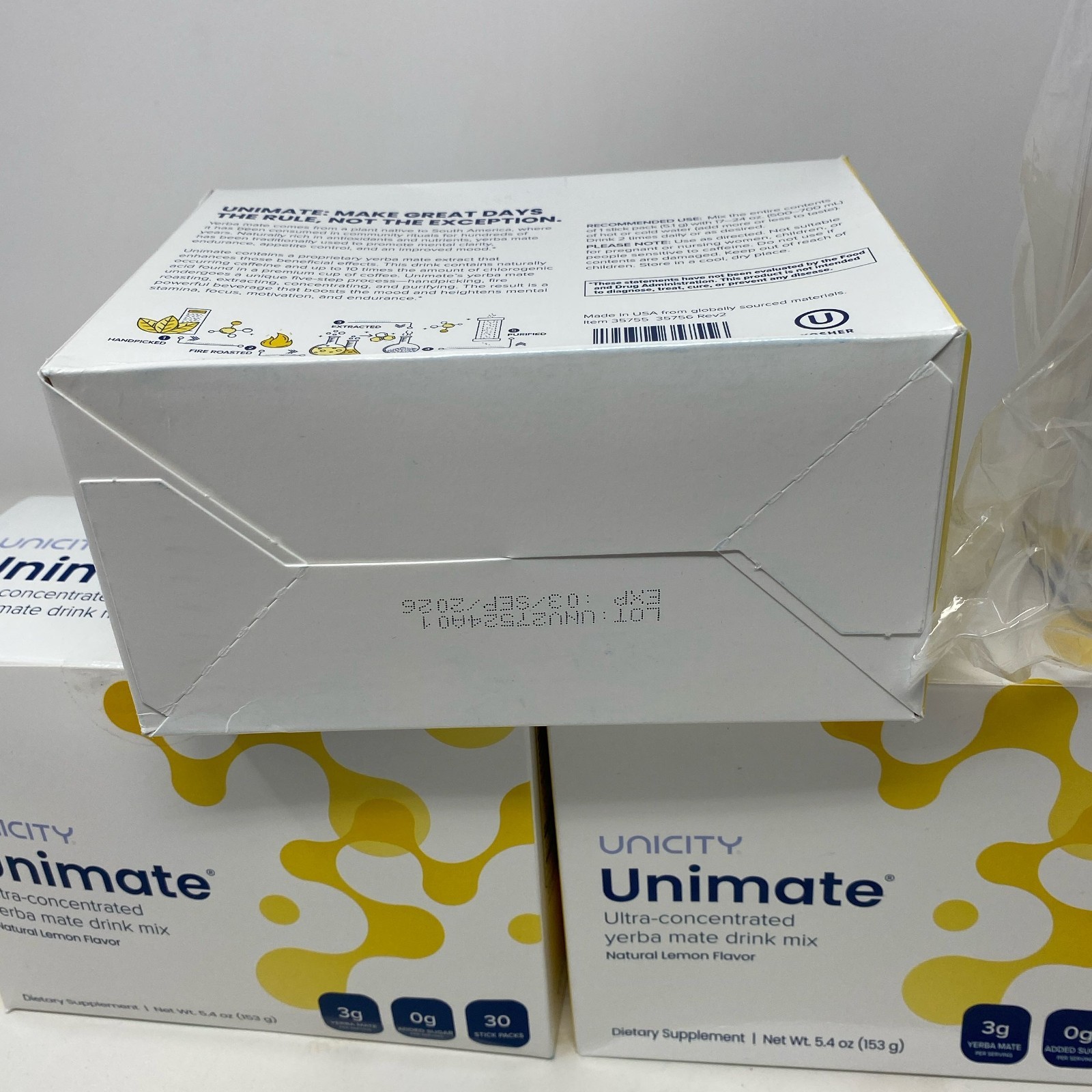 Unicity Unimate Lemon Ultra-Concentrated Drink Mix 90 Sachets + Bottle