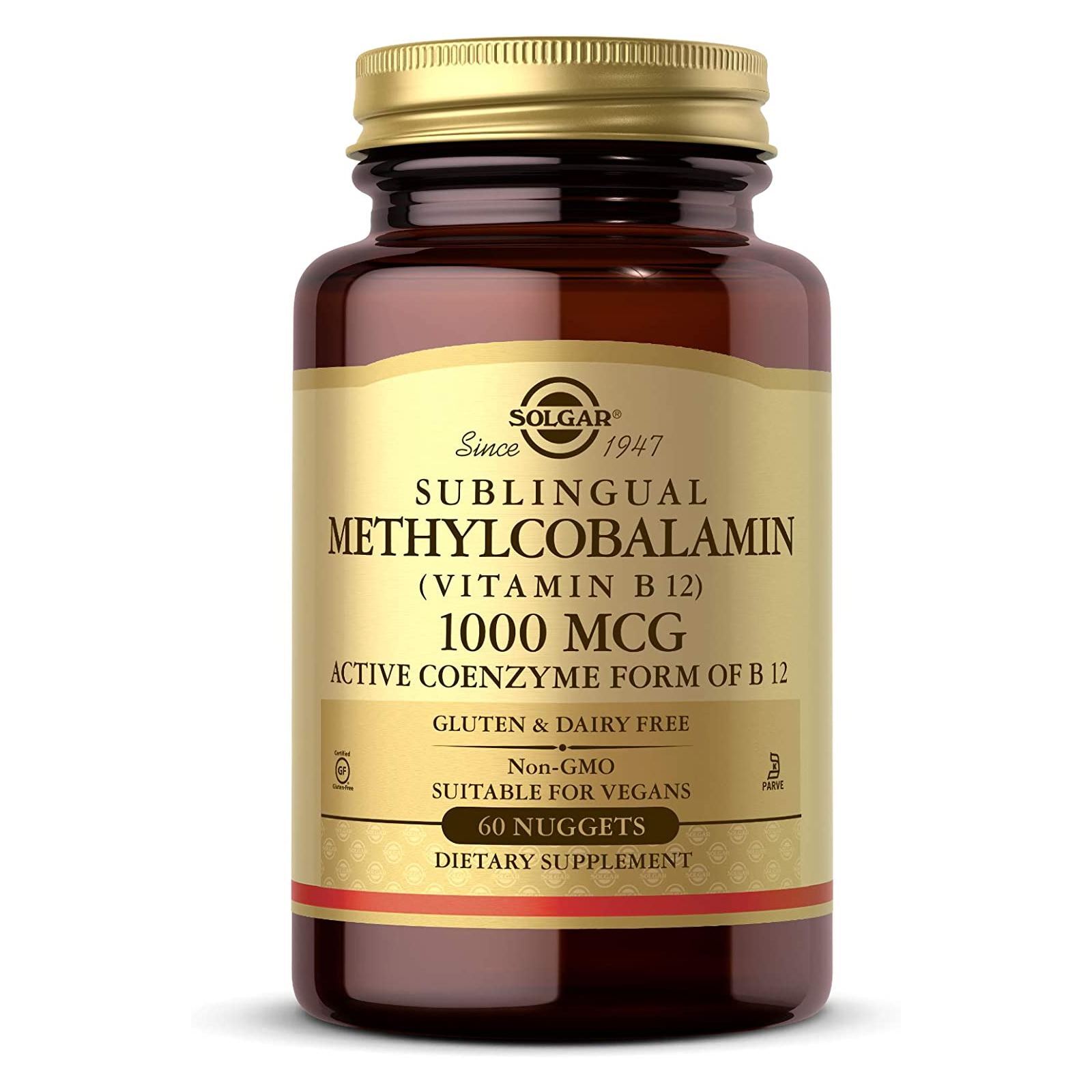Solgar Methylcobalamin (Vitamin B12) 1000 mcg 60 Nuggets, Energy metabolism