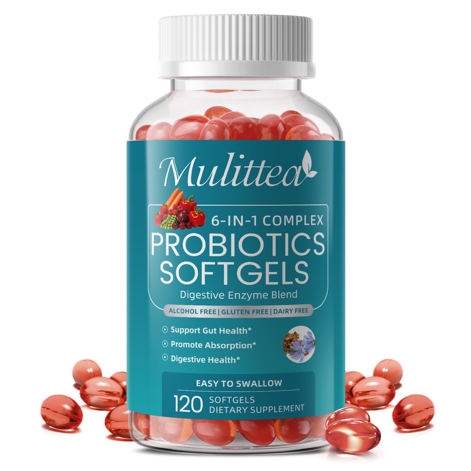 Probiotic 36 Strains + Digestive Enzymes 120ct – Prebiotic, Gut & Immune Support