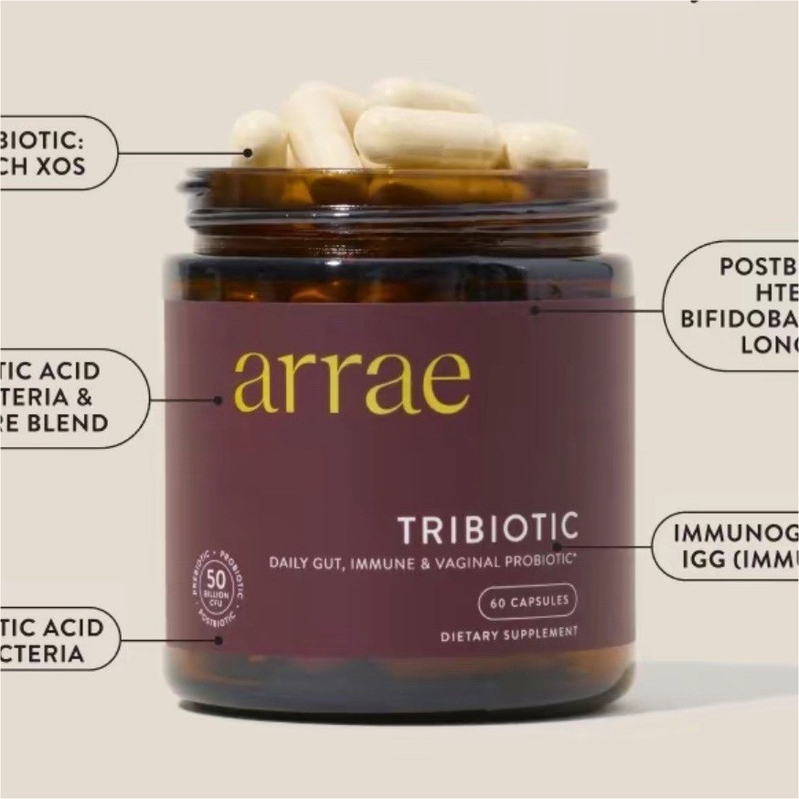 arrae Tribiotic Probiotic Gut Immune Vaginal Health 60 Capsules Exp 09/2026