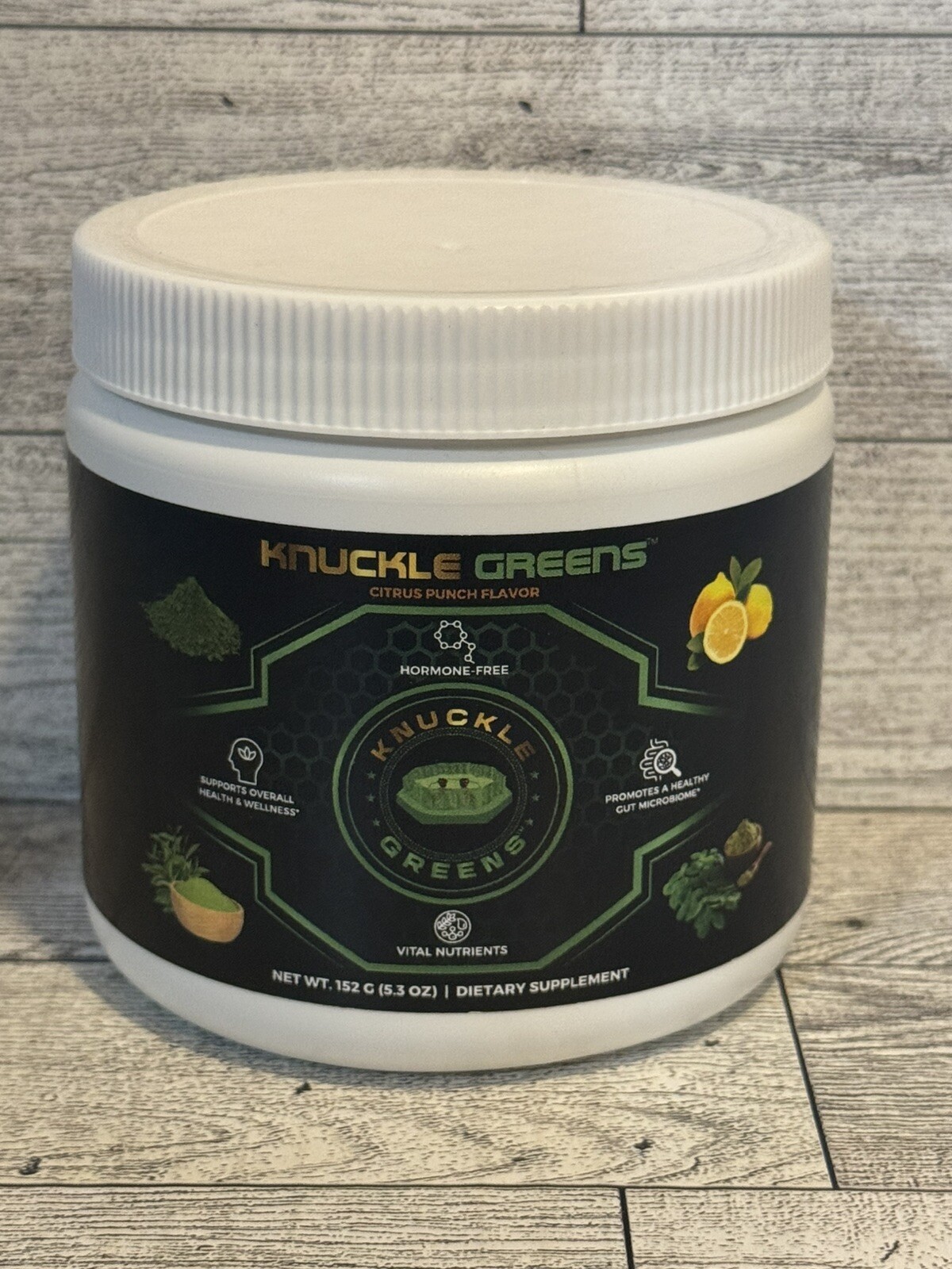Knuckle Greens Powder – Essential Vitamins & Nutrients – Citrus Punch – 5.3 oz