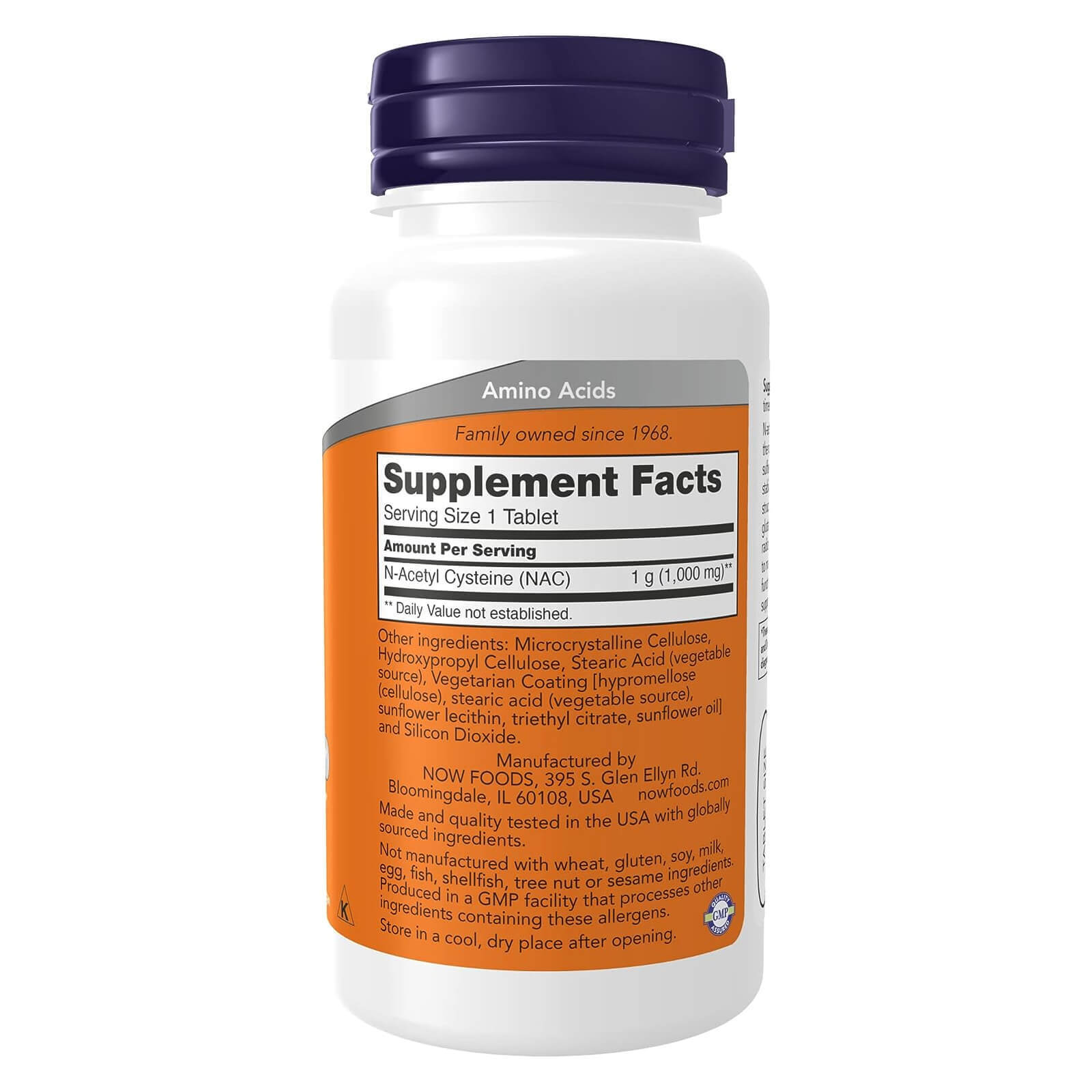 NOW FOODS NAC 1000 mg 60 Tablets Free Radical Protection* Immune System Support