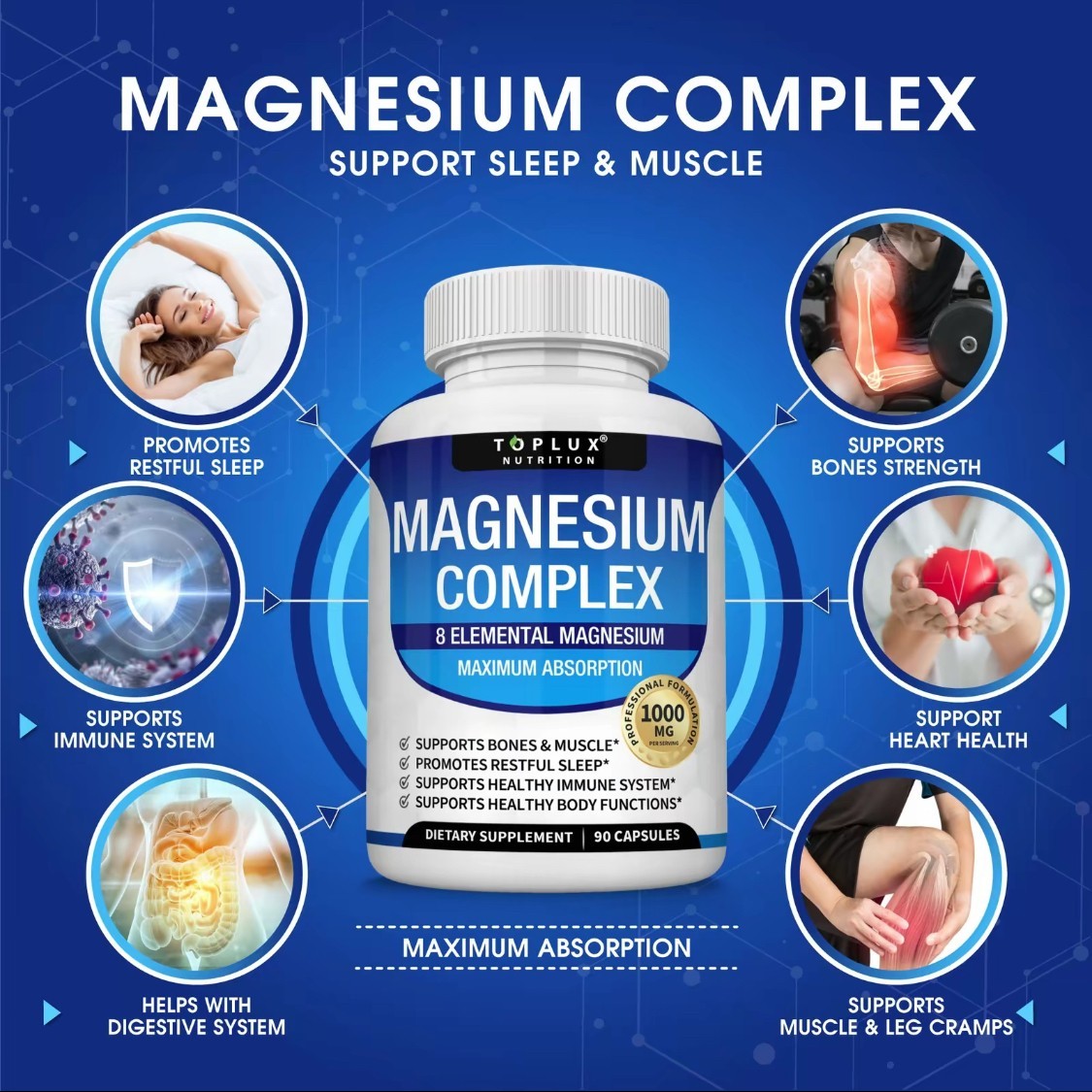 Magnesium Complex | 8 Essential Magnesium Supplement for Fitness & Daily Use*/