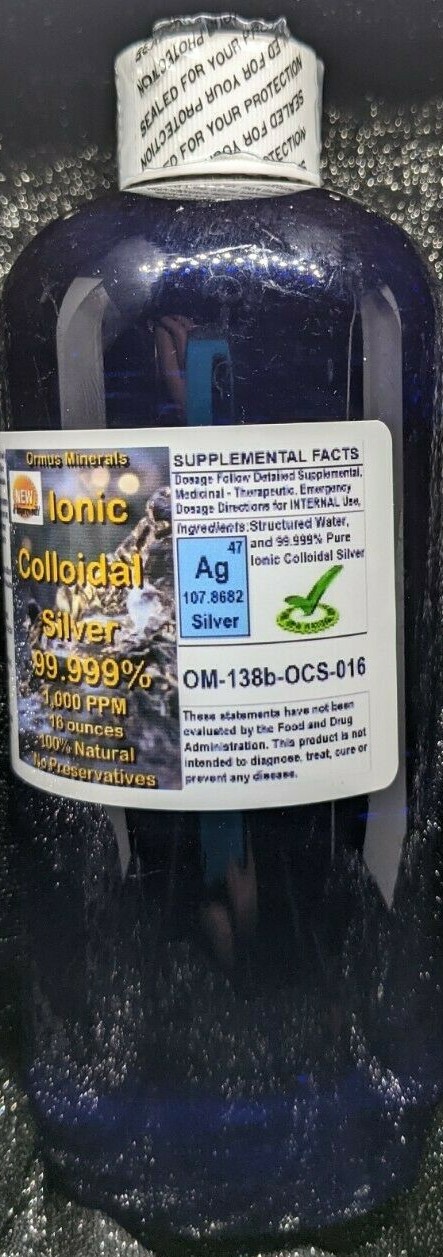 FREE SHIPPING!!! COLLOIDAL SILVER 1000 PPM 16 OZ.- IMMUNE SUPPORT WITH DROPPER