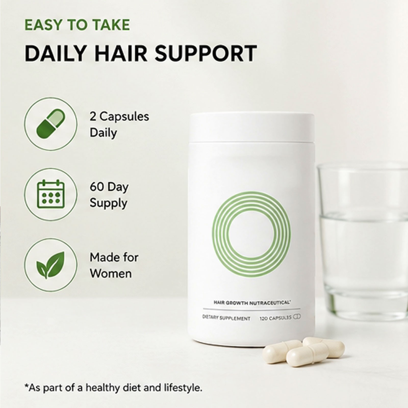 Women’s Hair Growth Supplement |3 Pack (120 Capsules) | 3 Month Supply| Exp 2026