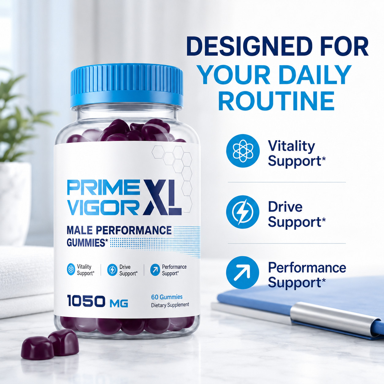 Vital Grow XL Gummies For Men – Advanced Formula Vitamin Supplement – 60 Gummies