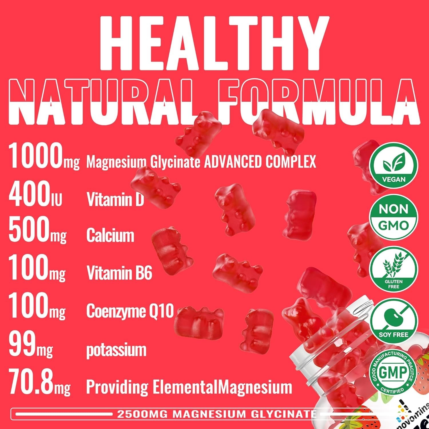 2-Pack Openovomins Magnesium Glycinate Gummies Strawberry 90 Count Each EX 10/26