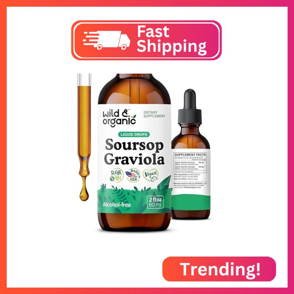 Wild & Organic Soursop Graviola Liquid Drops – Antioxidant & Digestive Support –