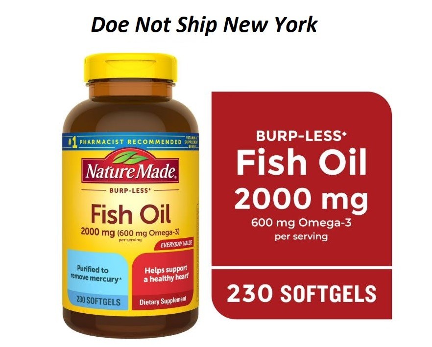 Nature Made Burp-Less Fish Oil 2000 Mg per Serving Softgels, 230 Count