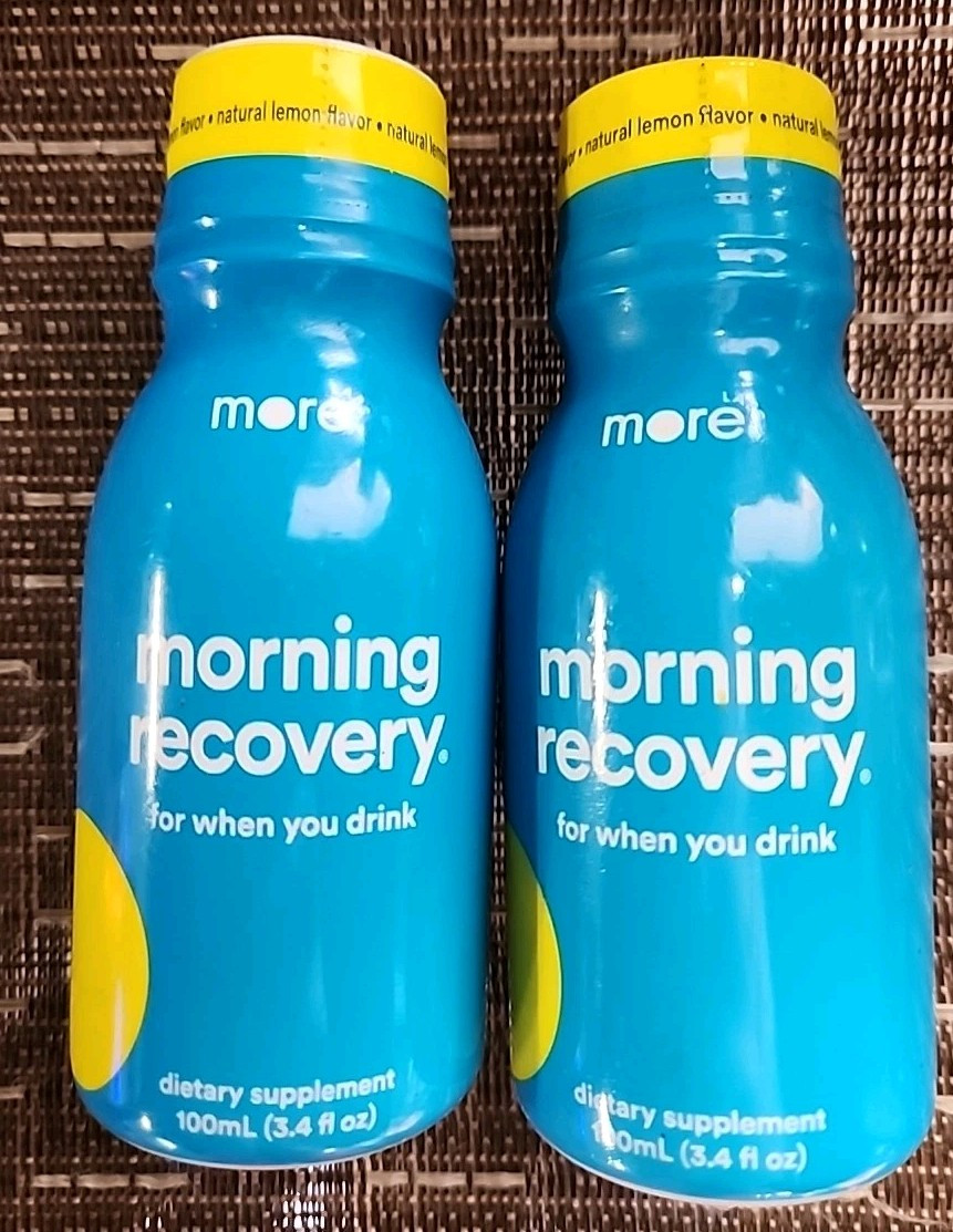 2Pk More Labs, Morning Recovery Drink Supplement, Lemon Flavor, 3.4 OZ Exp 5/26