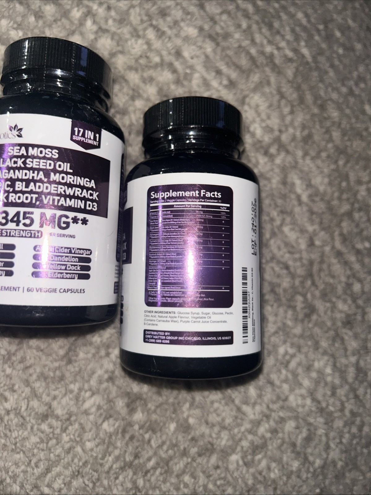 3x Grey Biotics 17 in 1 Supplements 60ct (180 Total) Exp 01/2026