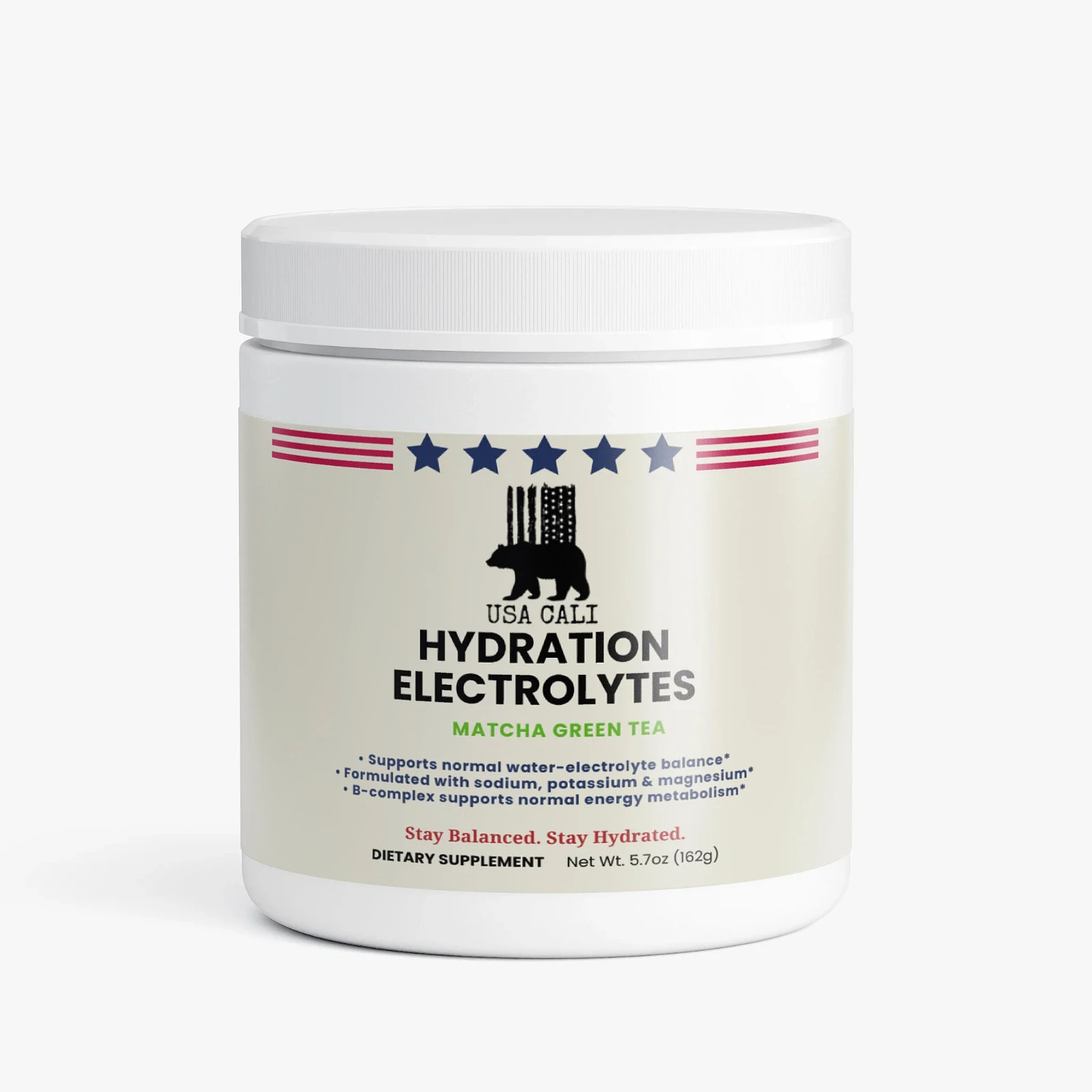 USA Cali Matcha Green Tea Electrolyte Powder 5.7oz Magnesium B-Complex