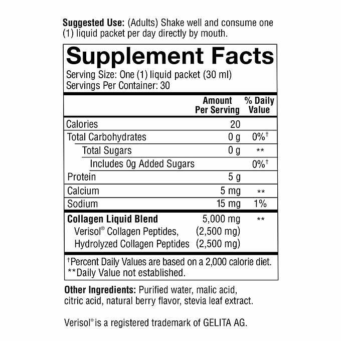 youtheory Collagen Liquid, Berry Flavor, 30 Packets