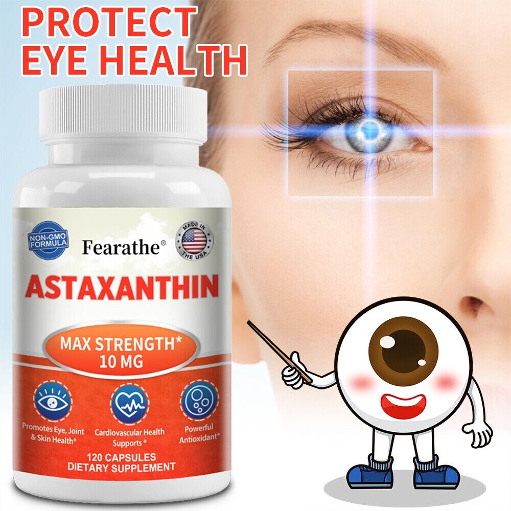 Astaxanthin 10mg – Supports Skin, Eye, Joint and Heart Health, Enhance Immunity
