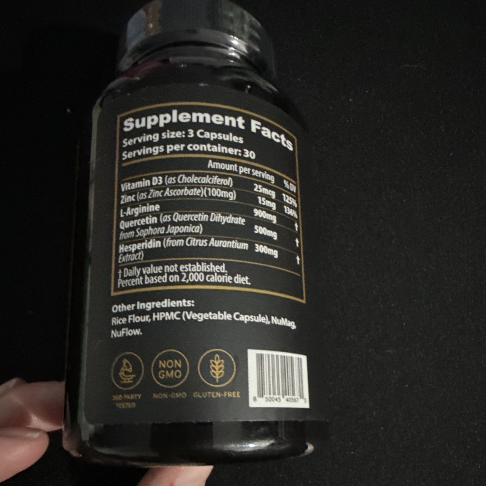 Rebelion Fierce Immunity Immune Support D3 Zinc Quercetin 90 Capsules GF