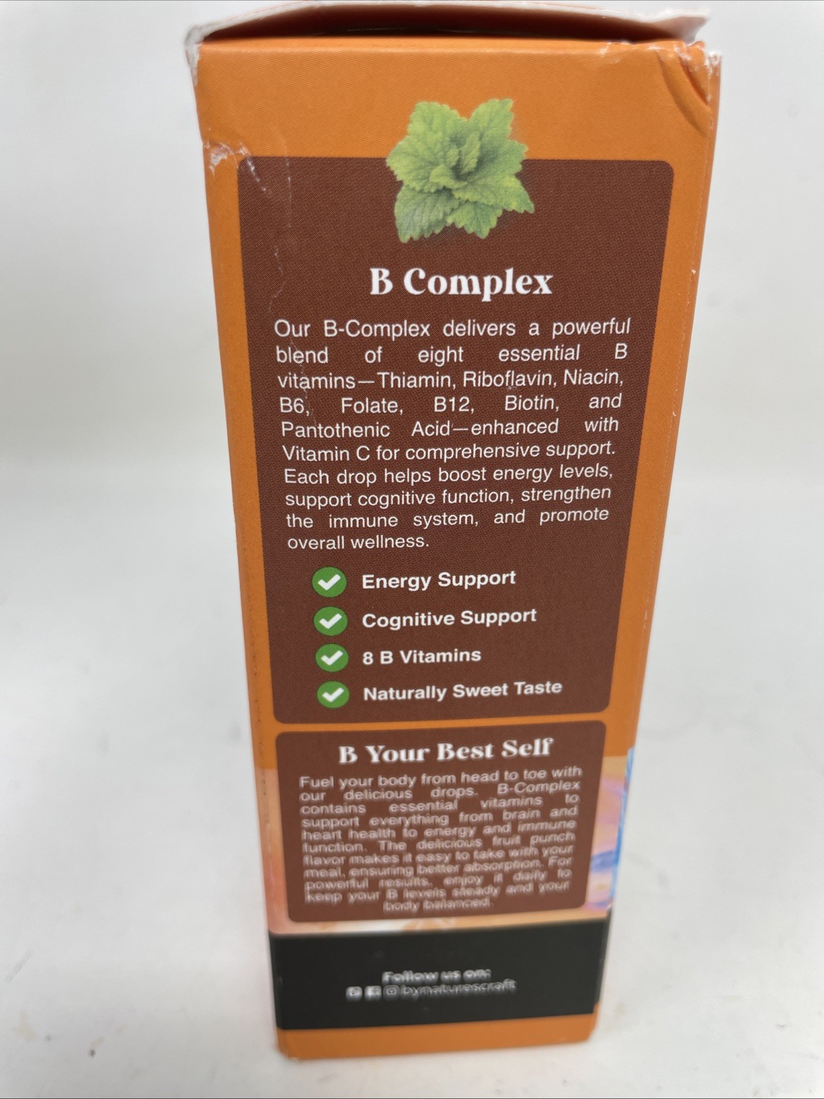 Vegan Vitamin B Complex Liquid – 9-in-1 Liquid B Complex Vitamins 120mL new