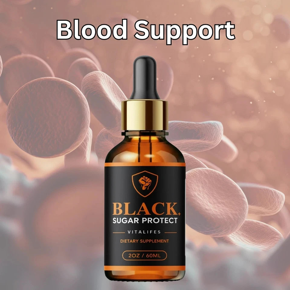 (1 Pack) Black Sugar Protect Drops Advanced Blood Support Supplement 30 Servings