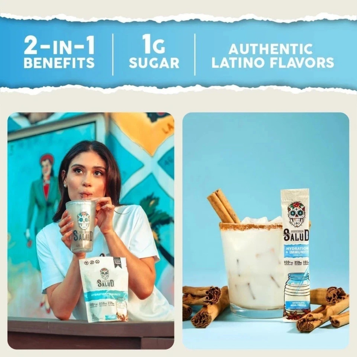 Salud 2-in-1 Hydration & Immunity Electrolyte Powder. Vegan