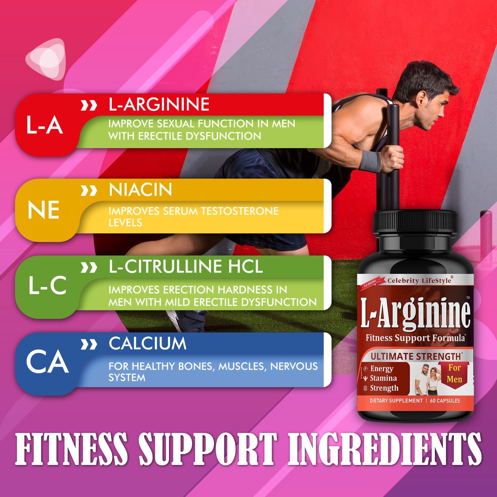 L-Arginine Supplement for Enhanced Performance, Testosterone Support- 02/02/2026