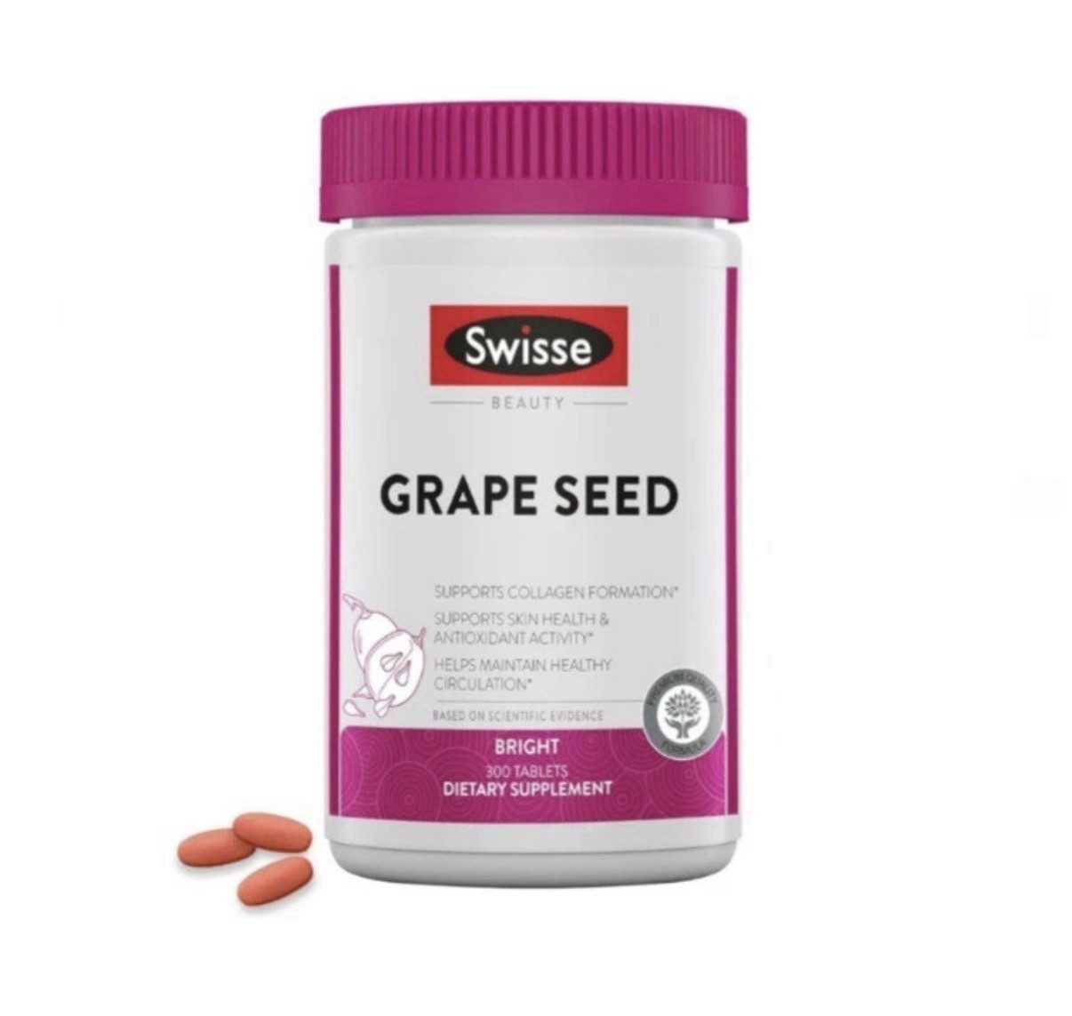 Swisse Grape Seed Extract Grapeseed Antioxidant Supplement w/ Vitamin C 300 CT