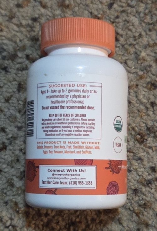 Mary Ruth’s Organic Kids Multivitamin & Postbiotic 60 Gummies Mix Berry & Cherry
