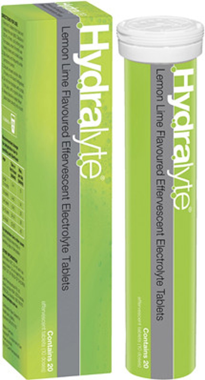 Hydralyte Electrolyte Effervescent Tablets 20 – Lemon Lime
