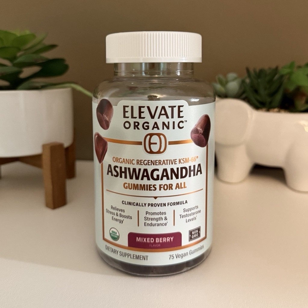 Elevate Organic KSM-66 Ashwagandha 75 Vegan Gummies Mixed Berry Flavor