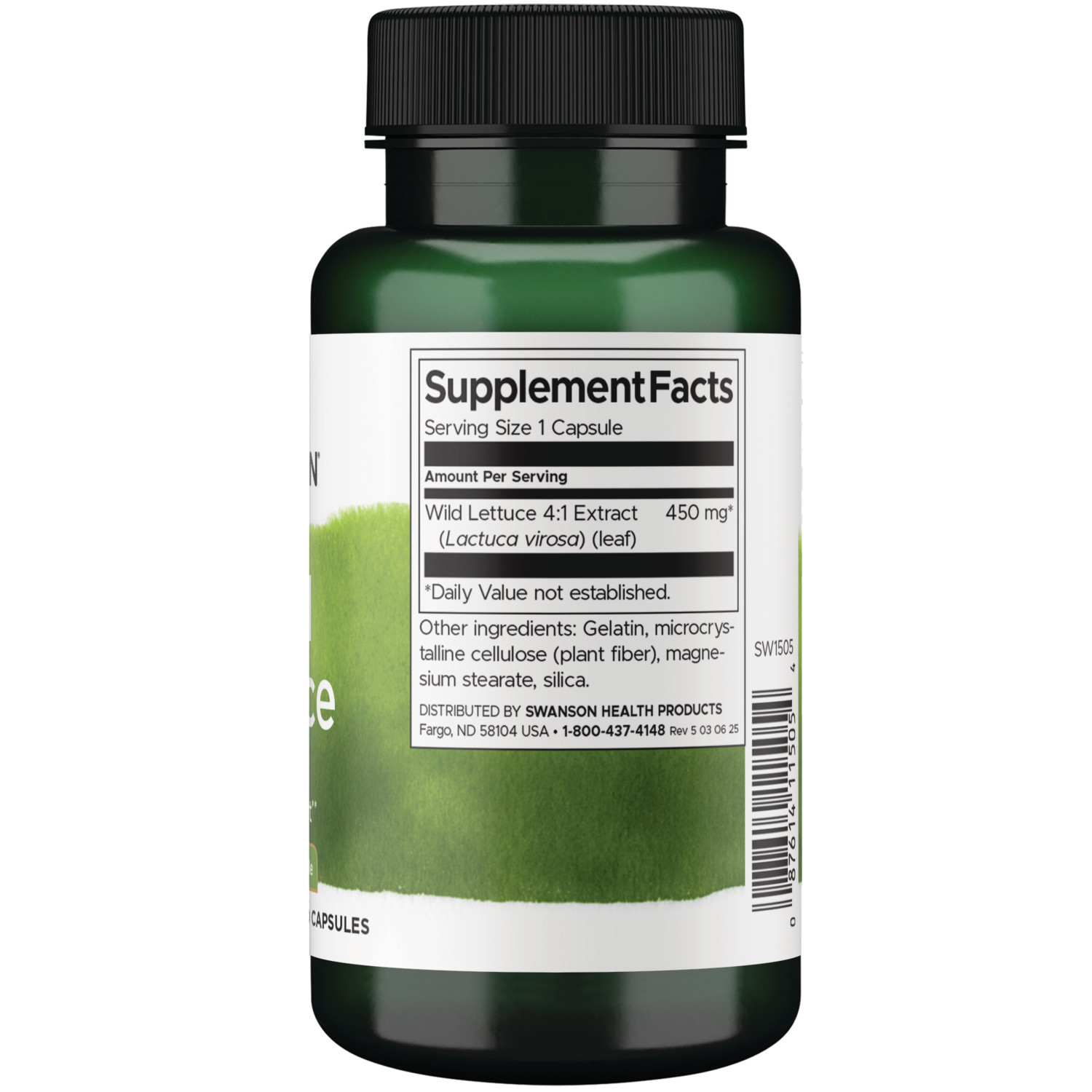 Swanson Wild Lettuce 450 mg 60 Capsules