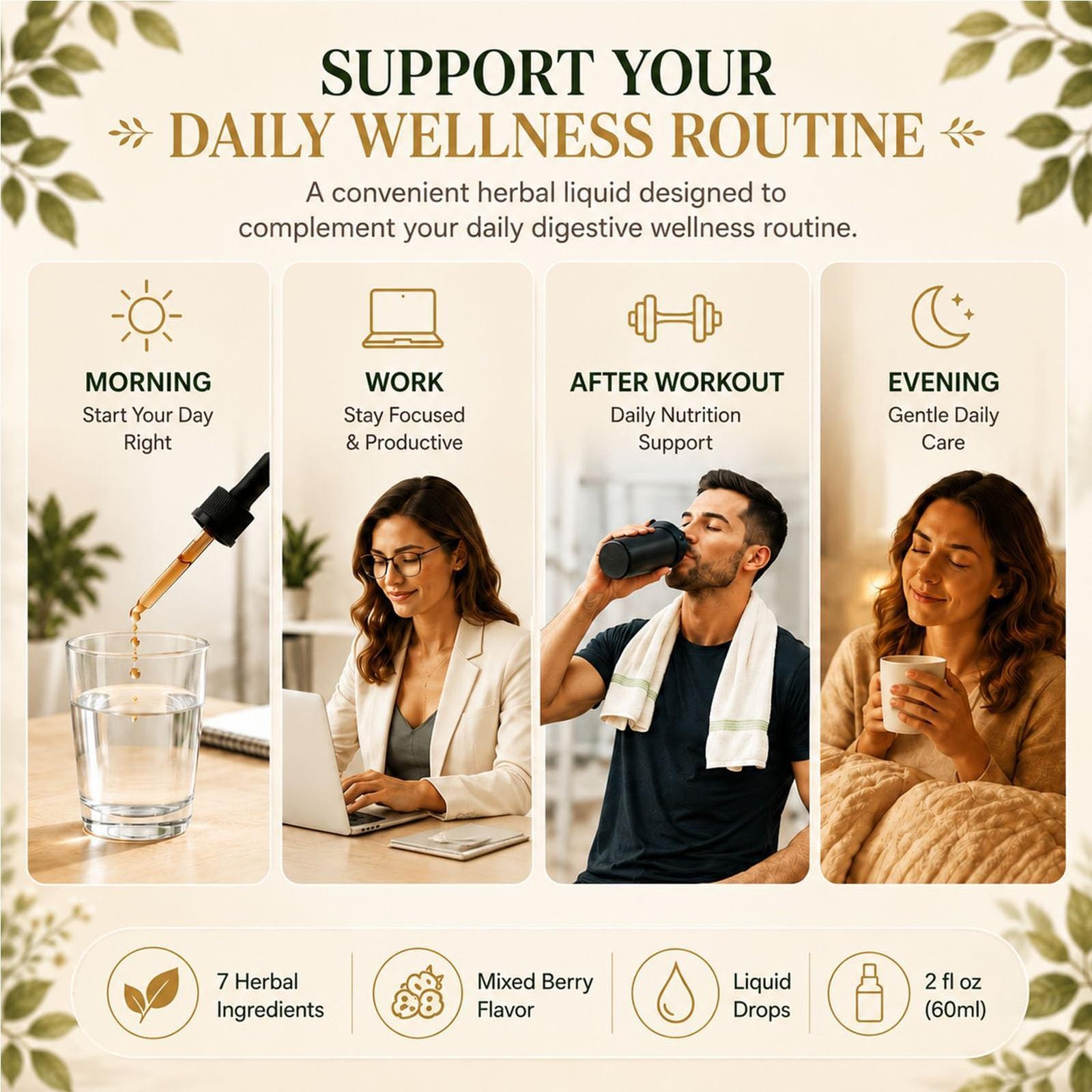 Lumvelle Wild Harvested Wormwood Herbal Drops, Lumvelle Gut Cleanse Support 2 Oz