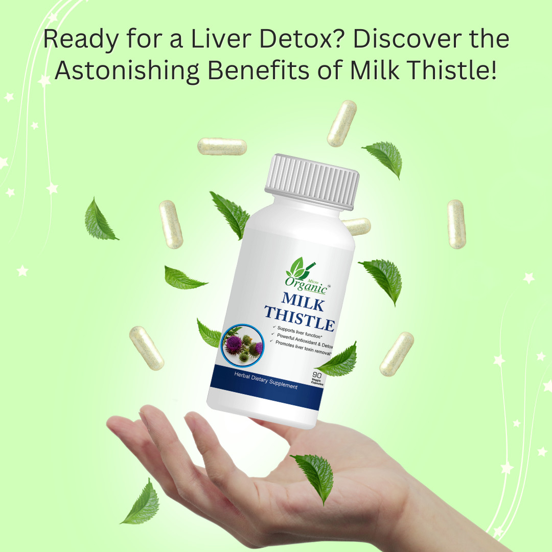 Milk Thistle Capsules Natural Liver Support & Detox Supplement Promote Digestion
