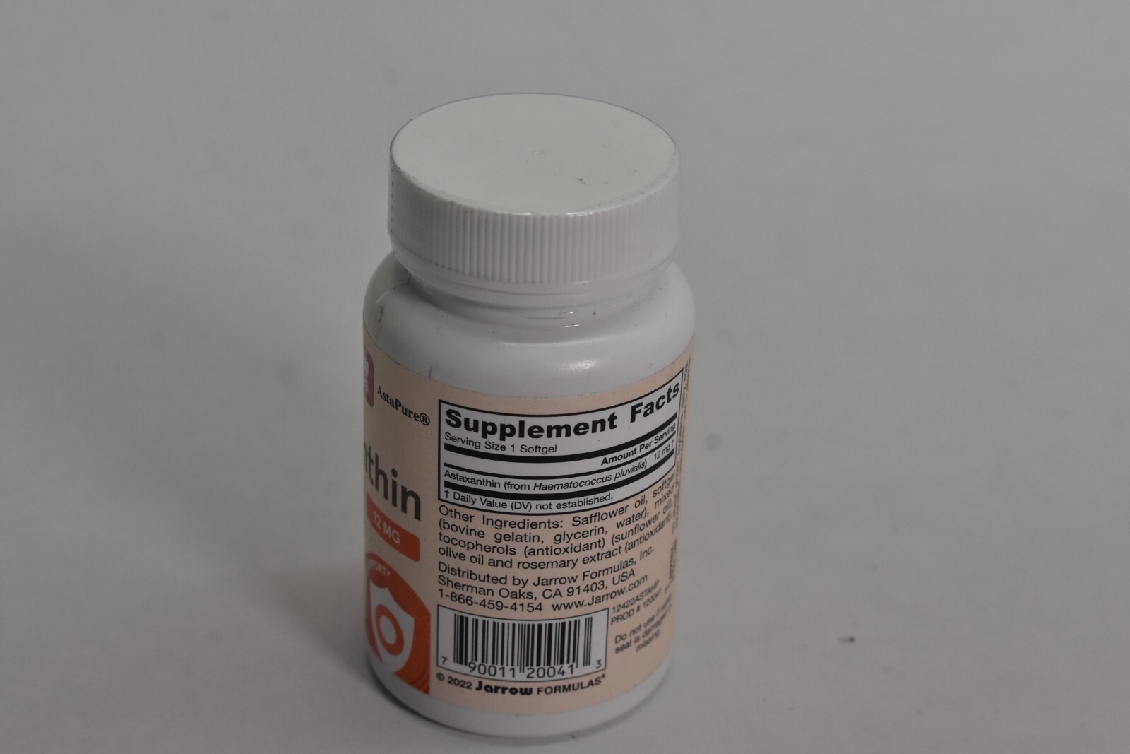 Jarrow Formulas Astaxanthin 12 mg 30 Softgels Capsules Dietary Supplement 07/26