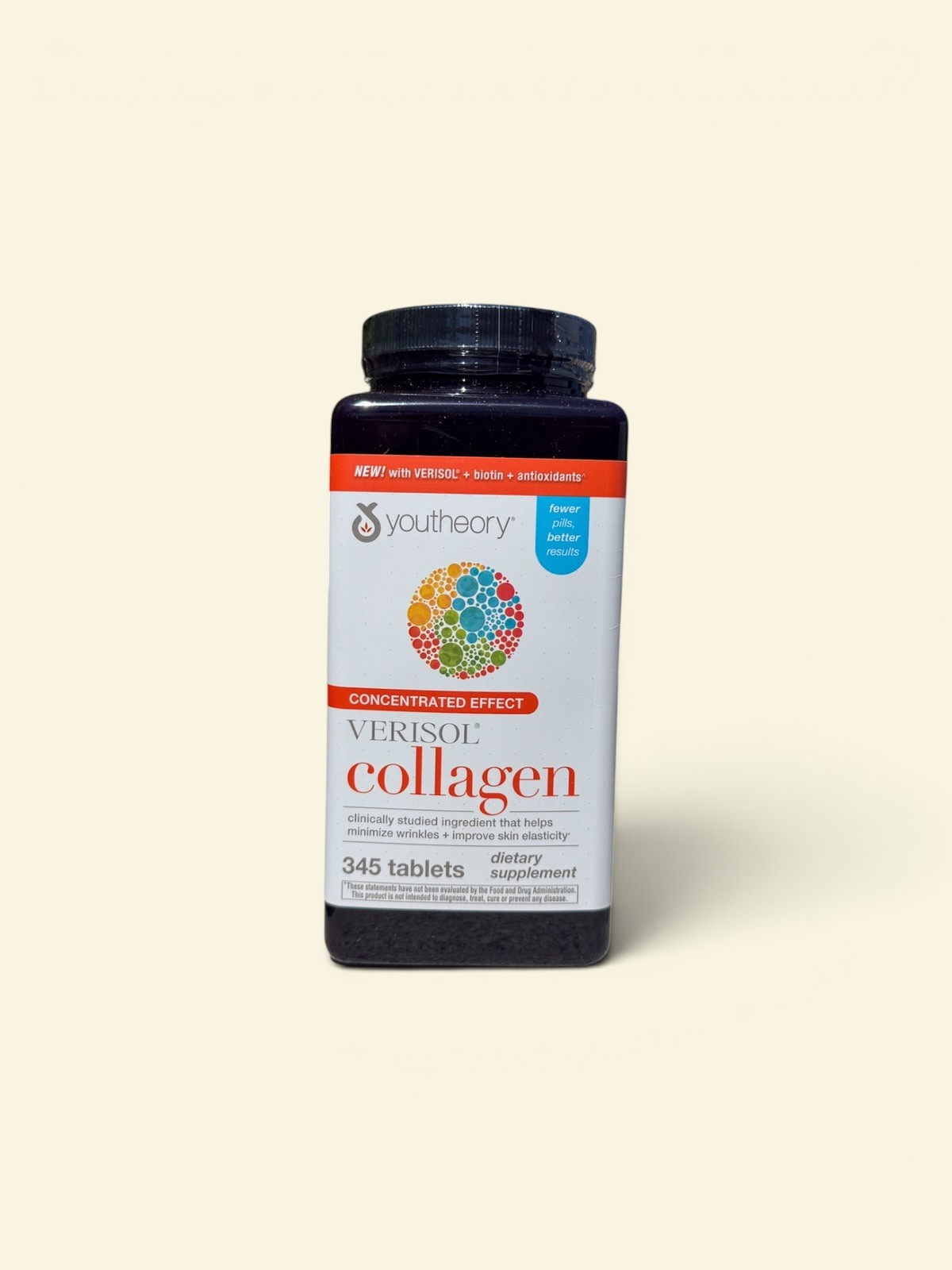 youtheory Verisol Collagen Concentrated Effect 345 Tablets Skin Elasticity