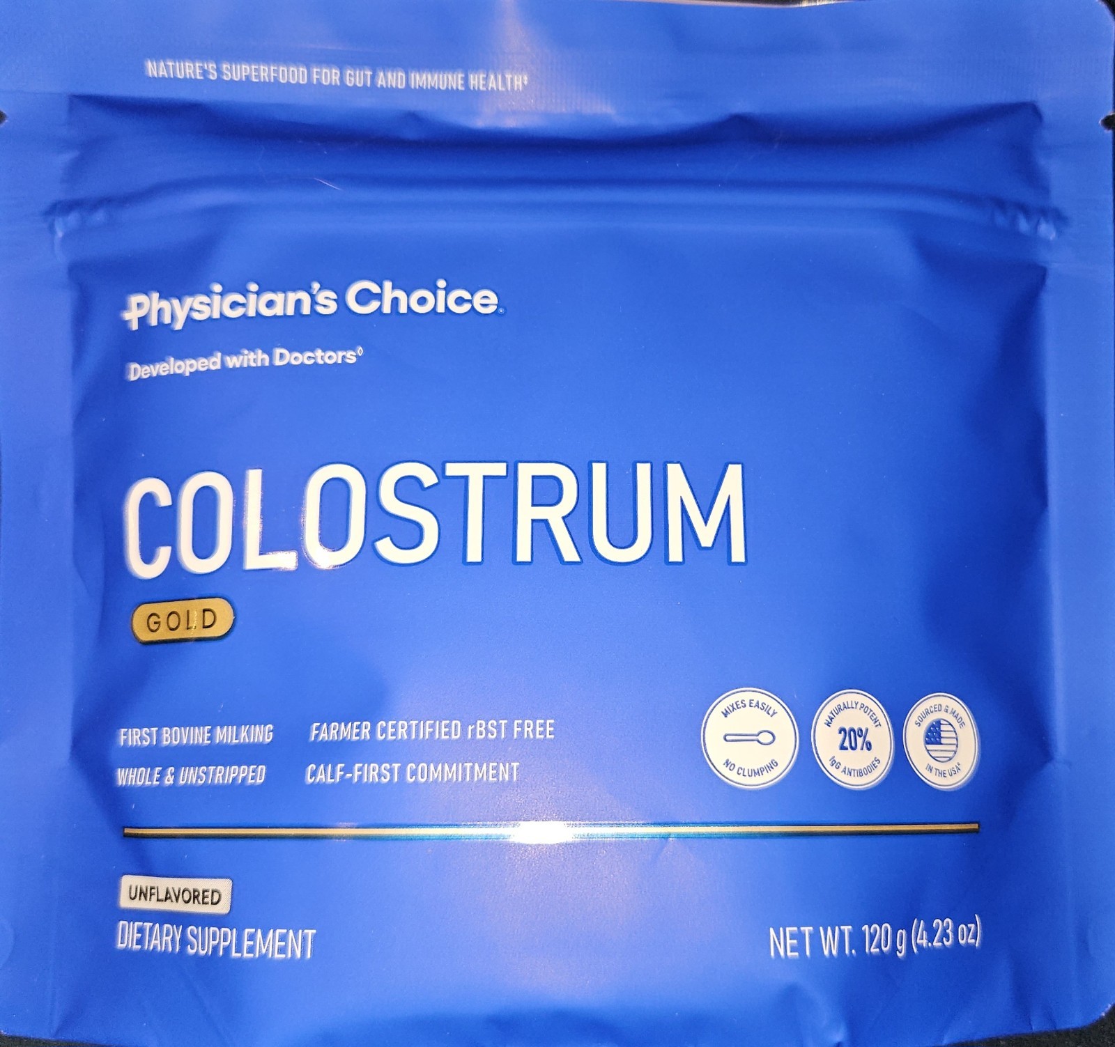 Physician’s CHOICE Colostrum Gold Powder First-Day Milking Gut & Immune 60 Serv