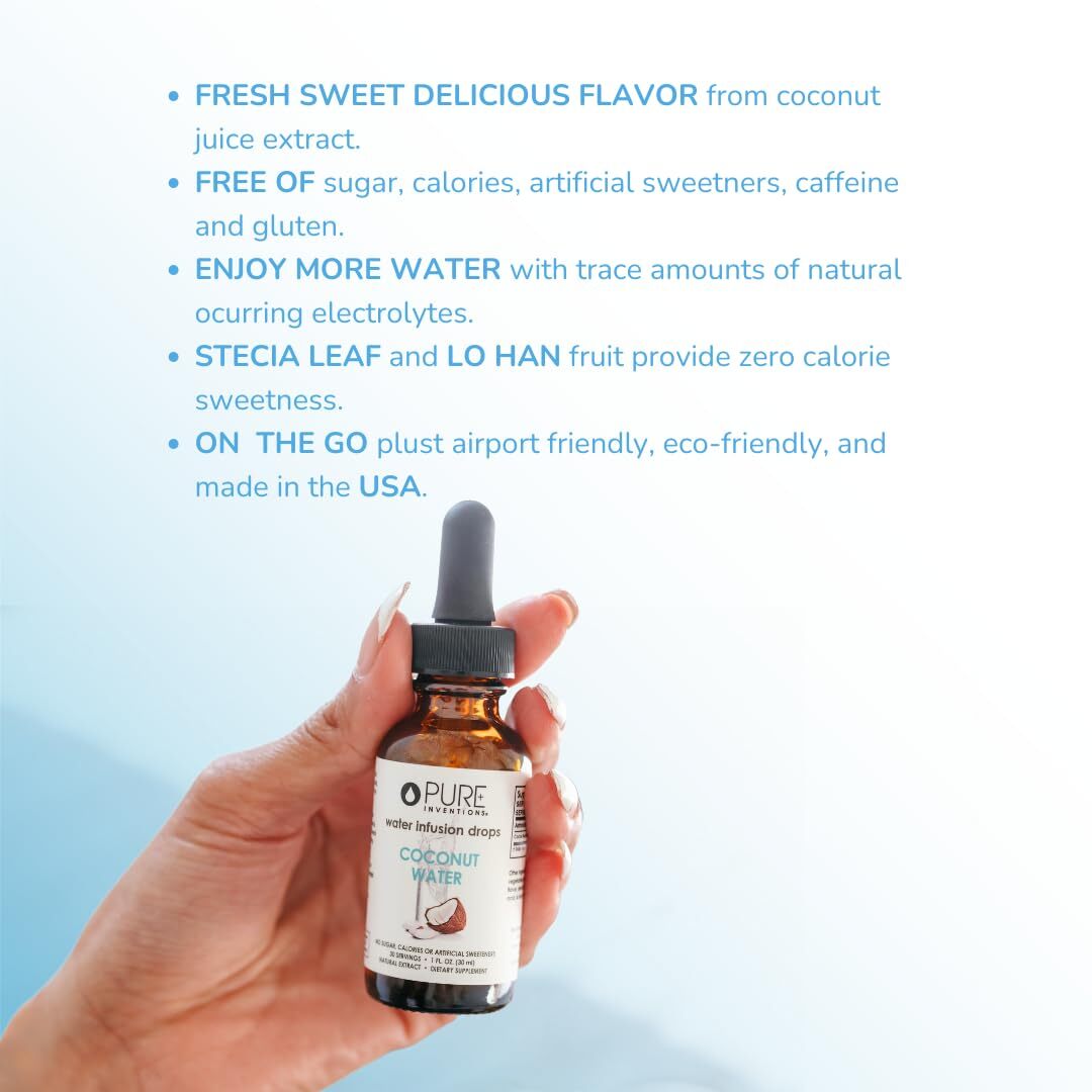 – Water Infusion Drops – Coconut Water, 30 Servings, 1Oz Bottle