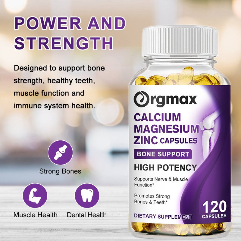 Bone, Muscle & Immune Support – Calcium Magnesium Zinc with D3, 2-Pack Capsules